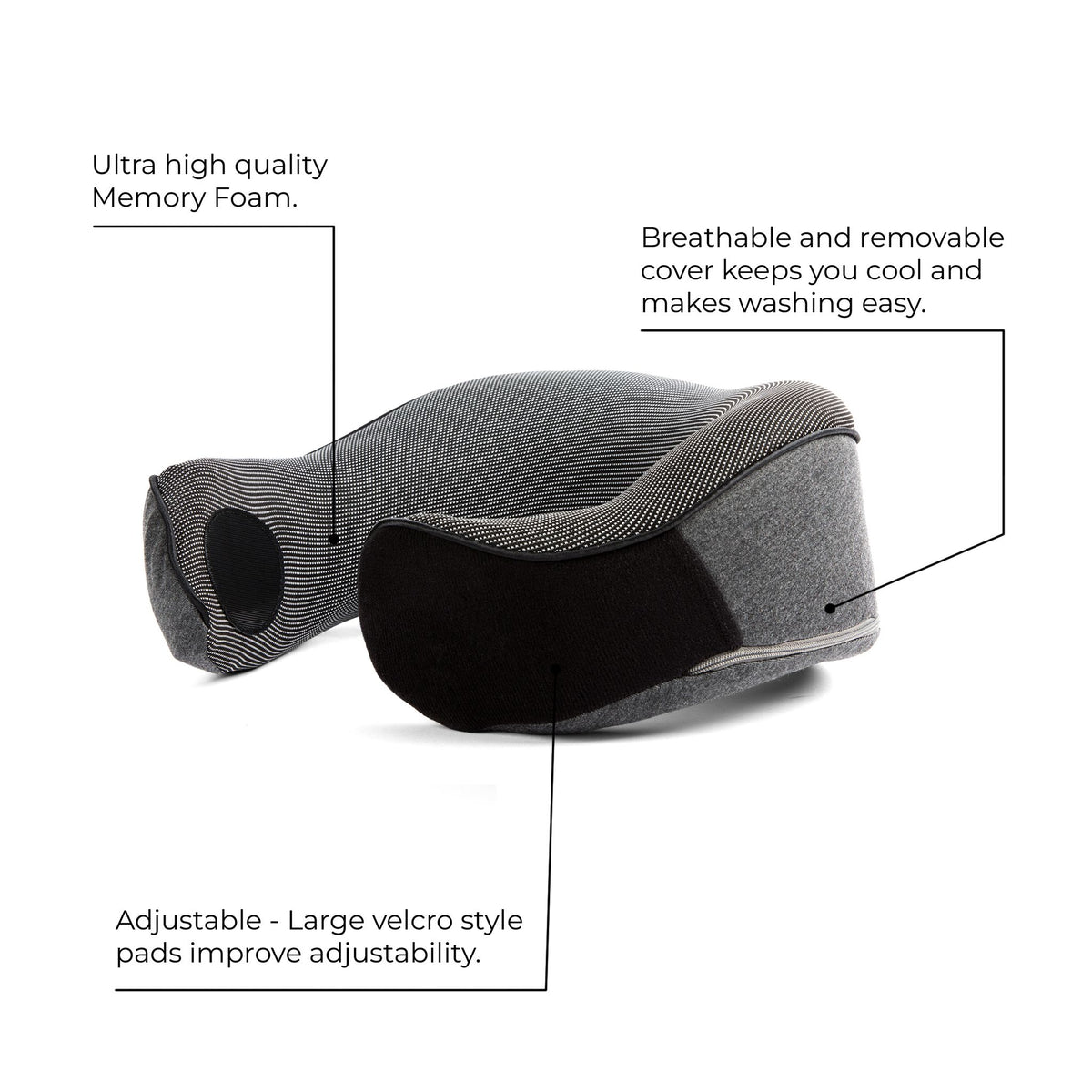 Neck Donut Travel Pillow Graphite Grey